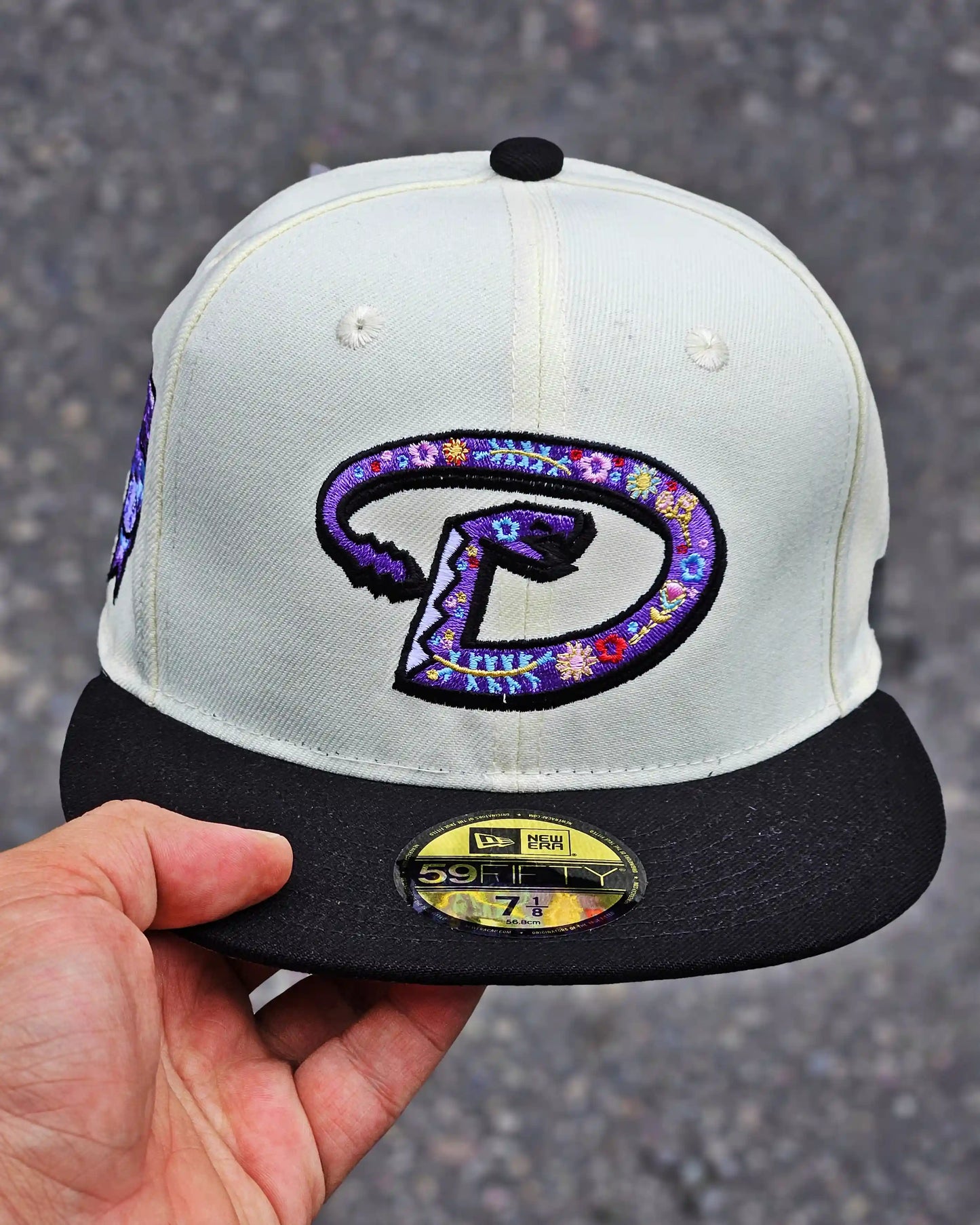 ARIZONA DIAMONDBACKS CREMA FLORAL FILL VISOR NEGRO