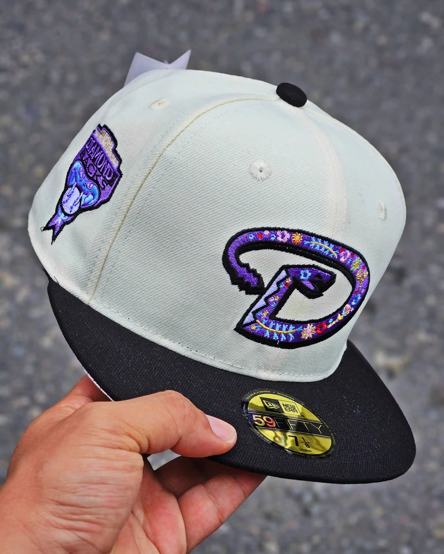 ARIZONA DIAMONDBACKS CREMA FLORAL FILL VISOR NEGRO