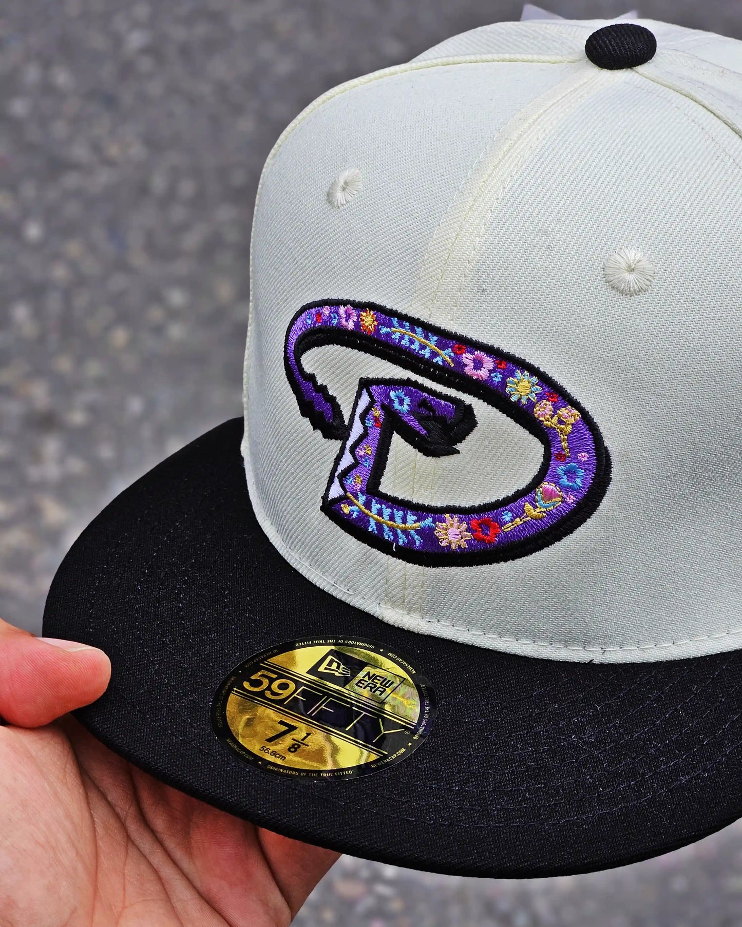 ARIZONA DIAMONDBACKS CREMA FLORAL FILL VISOR NEGRO