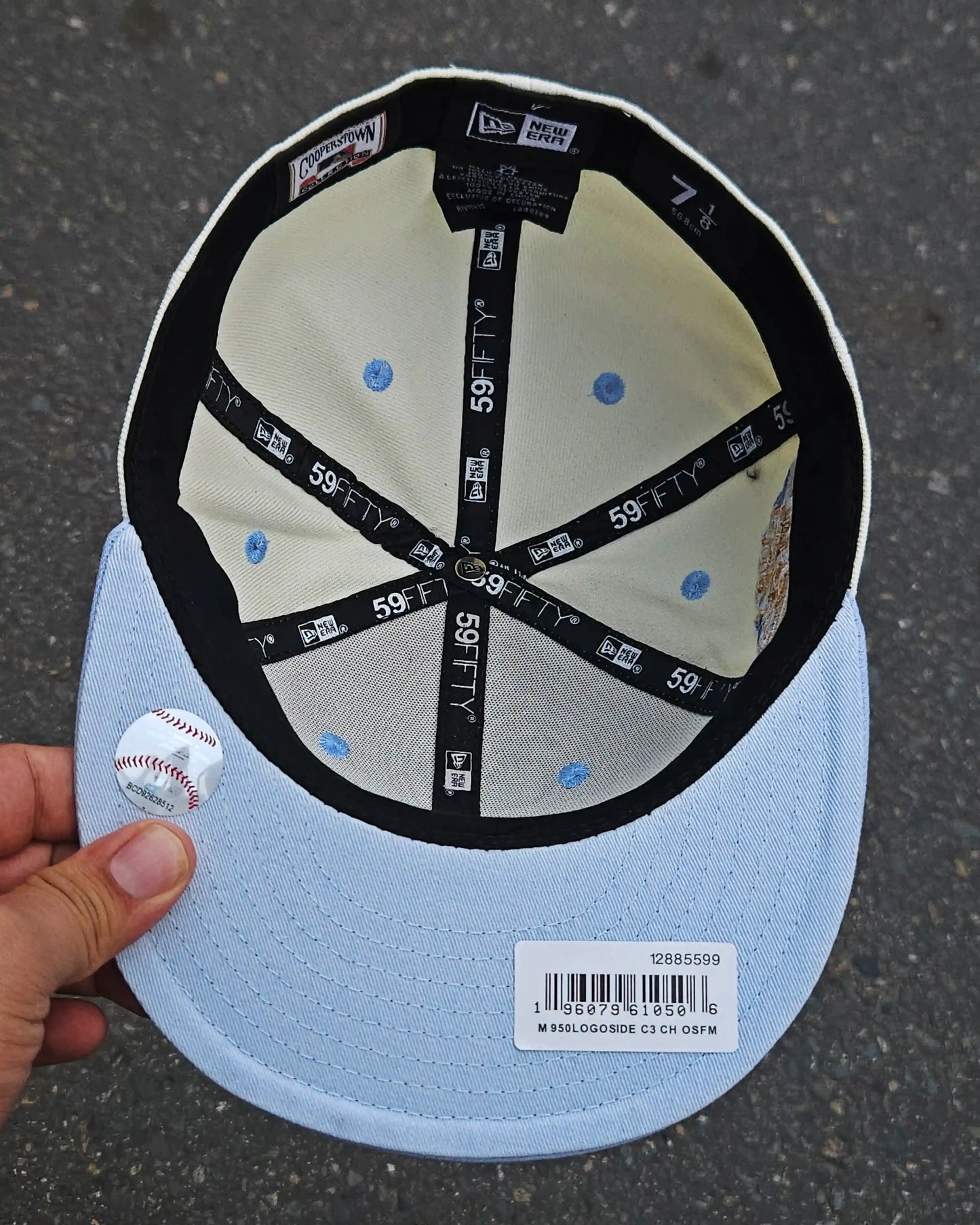 LOS ANGELES ANGELS BEIGE 50TH ANNYVERSARY VISOR AZUL