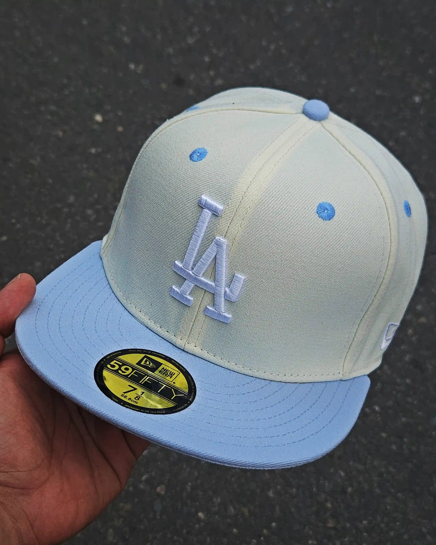 LOS ANGELES ANGELS BEIGE 50TH ANNYVERSARY VISOR AZUL