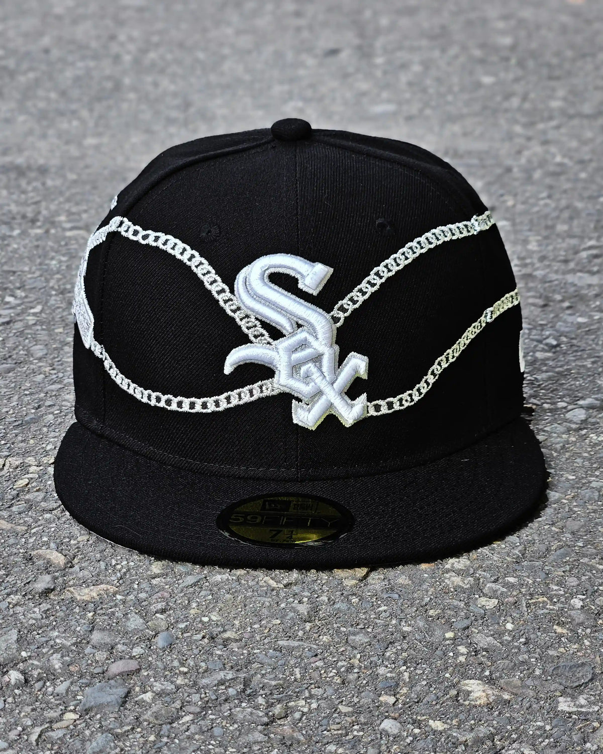 CHICAGO WHITE SOX NEGRO CHAIN WRAP 59FIFTY PLATEADO