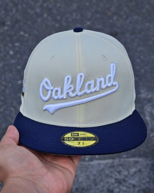 OAKLAND ATHLETICS BEIGE VISOR AZUL