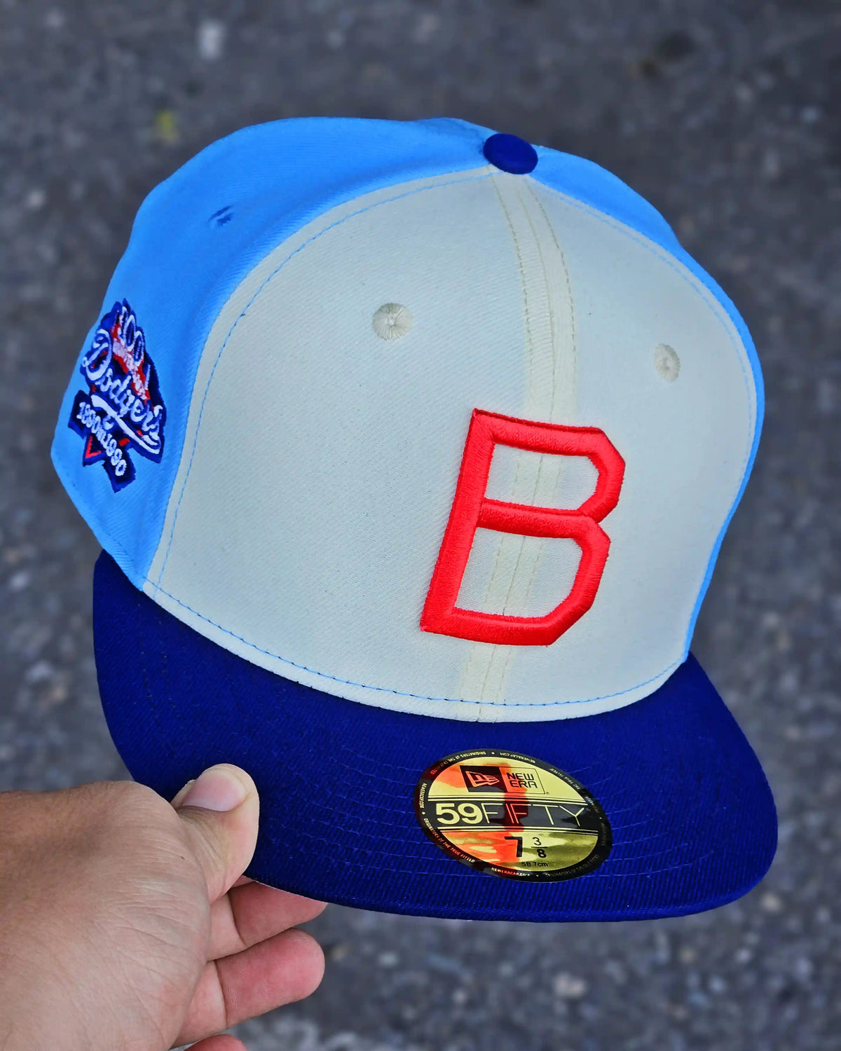 BROOKLYN DODGERS BEIGE 100 ANNIVERSARY VISOR AZUL