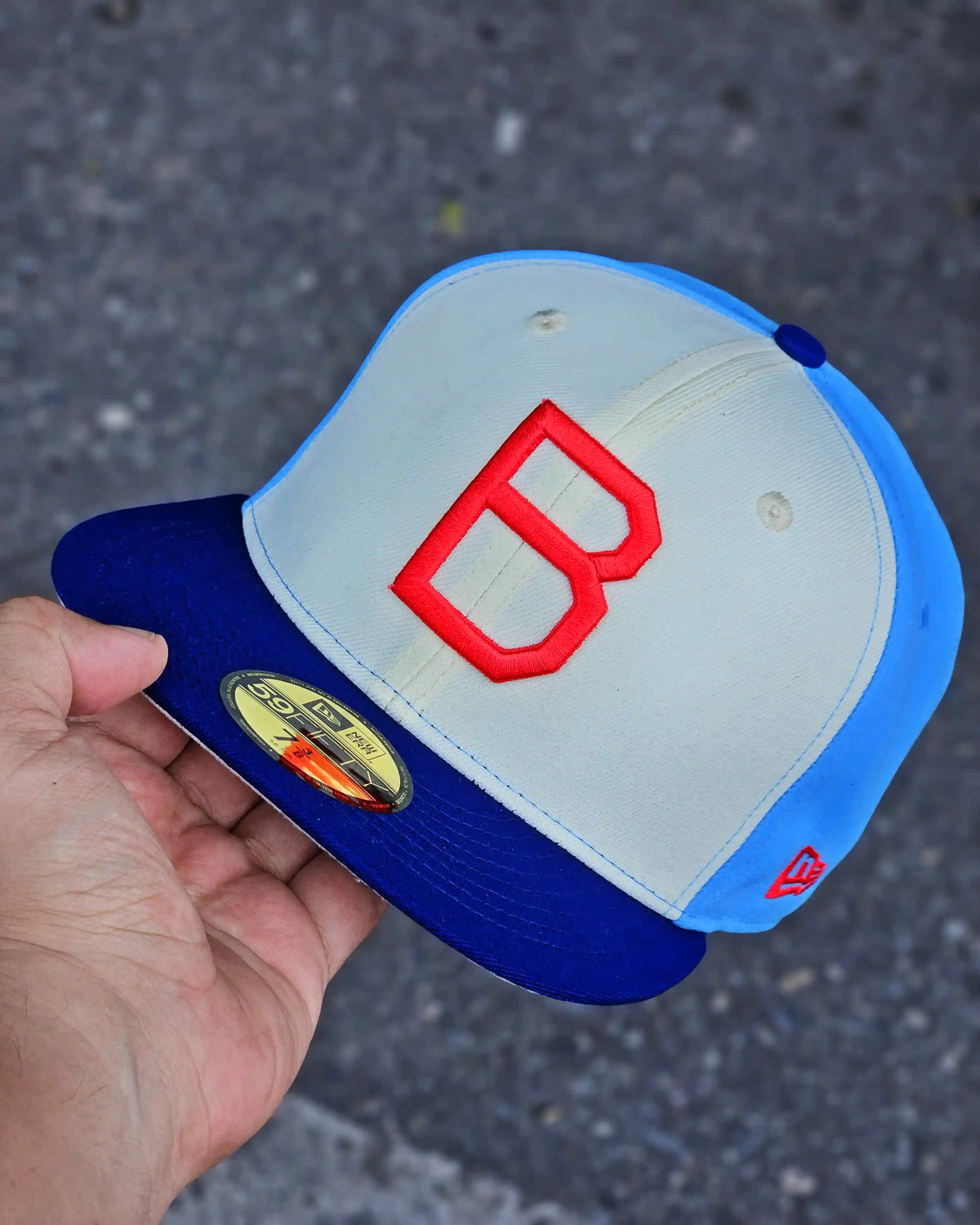 BROOKLYN DODGERS BEIGE 100 ANNIVERSARY VISOR AZUL