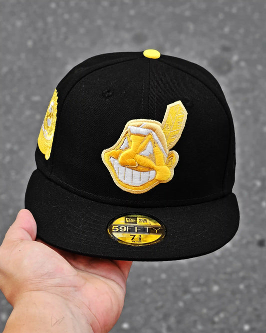 CLEVELAND INDIANS NEGRO BIG LOGO DORADO UV VERDE