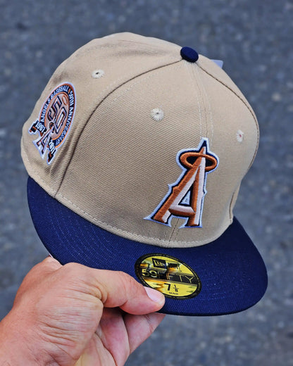 LOS ANGELES ANGELS BEIGE 50TH ANNIVERSASRY VISOR AZUL