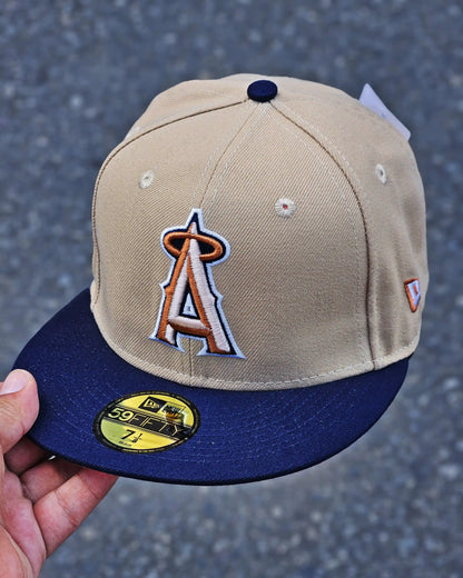 LOS ANGELES ANGELS BEIGE 50TH ANNIVERSASRY VISOR AZUL