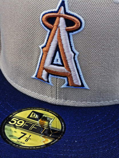 LOS ANGELES ANGELS BEIGE 50TH ANNIVERSASRY VISOR AZUL