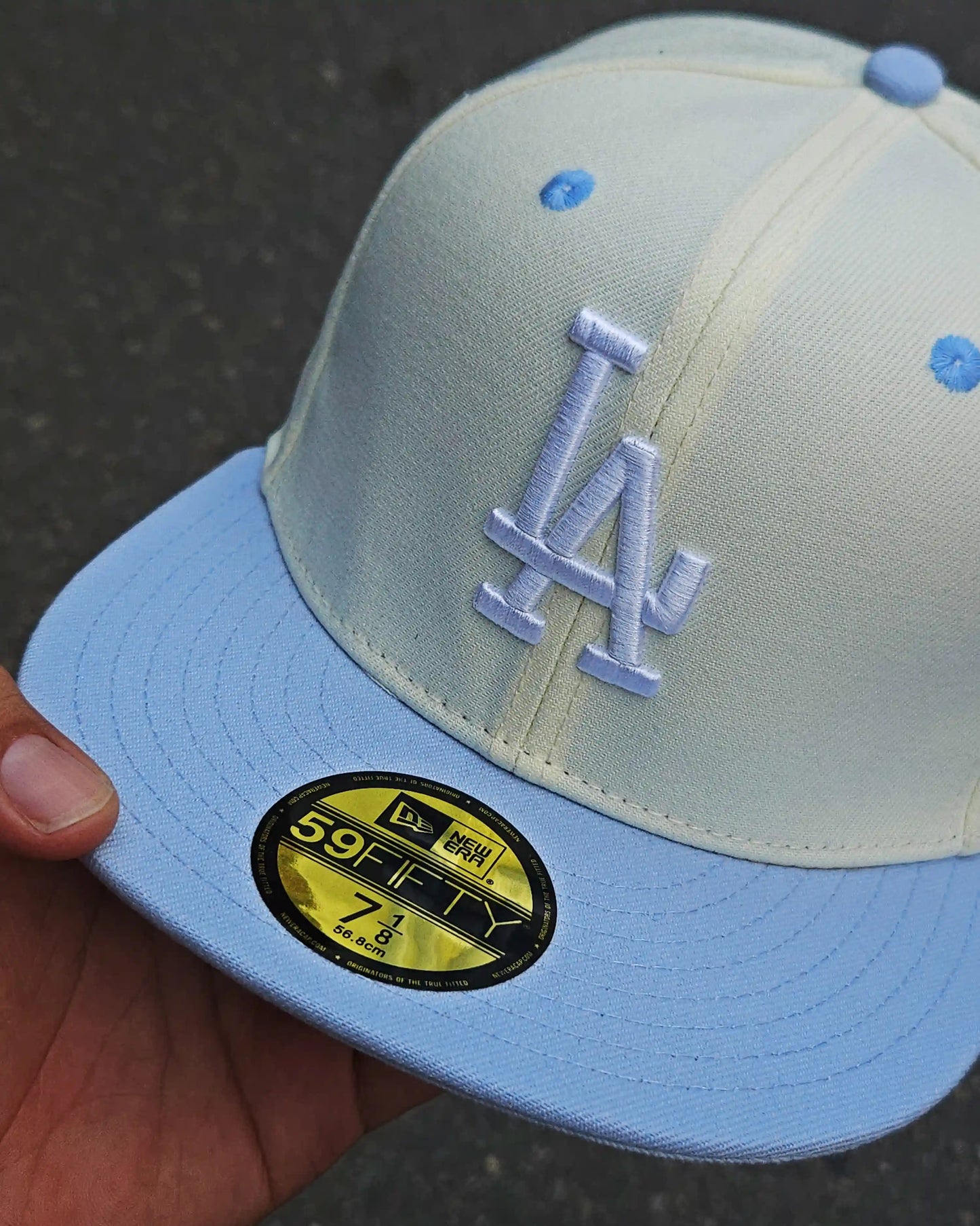 LOS ANGELES ANGELS BEIGE 50TH ANNYVERSARY VISOR AZUL