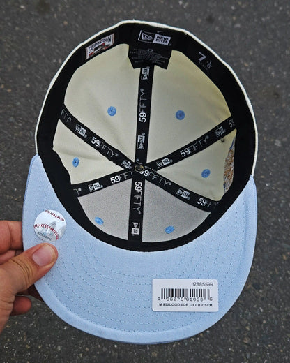 LOS ANGELES ANGELS BEIGE 50TH ANNYVERSARY VISOR AZUL