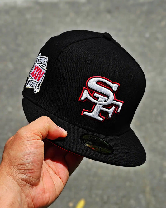 SAN FRANCISCO 49ERS NEGRO SUPER BOWL XXIV VISOR ROJO