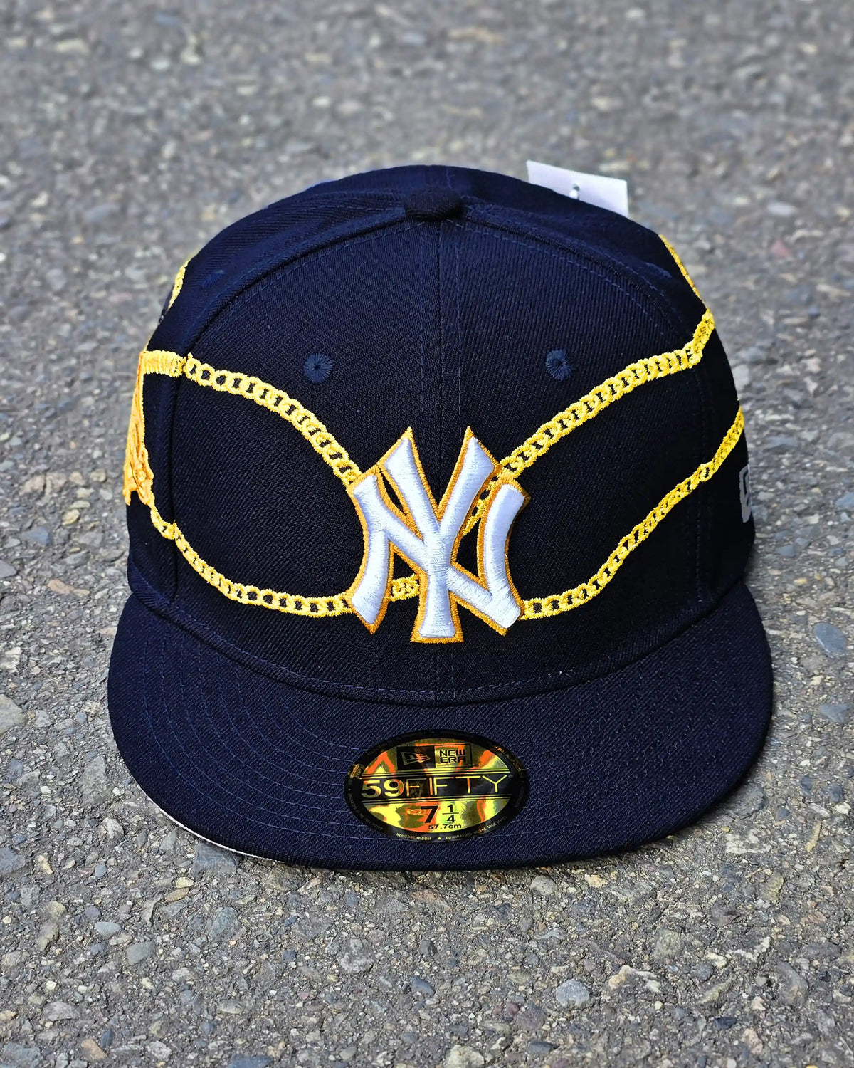 NEW YORK YANKEES NAVY CHAIN WRAP 59FIFTY DORADO