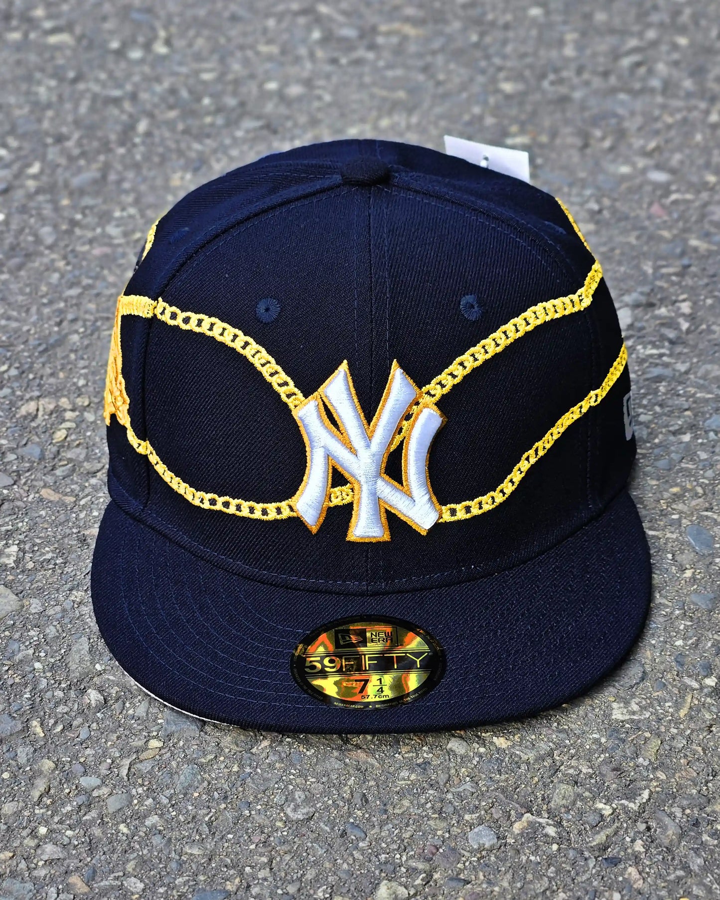 NEW YORK YANKEES NAVY CHAIN WRAP 59FIFTY DORADO
