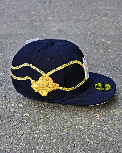 NEW YORK YANKEES NAVY CHAIN WRAP 59FIFTY DORADO