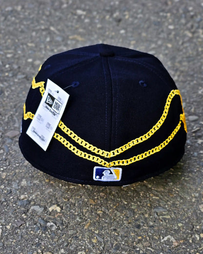 NEW YORK YANKEES NAVY CHAIN WRAP 59FIFTY DORADO