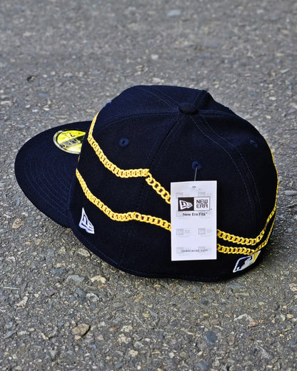 NEW YORK YANKEES NAVY CHAIN WRAP 59FIFTY DORADO