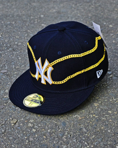 NEW YORK YANKEES NAVY CHAIN WRAP 59FIFTY DORADO