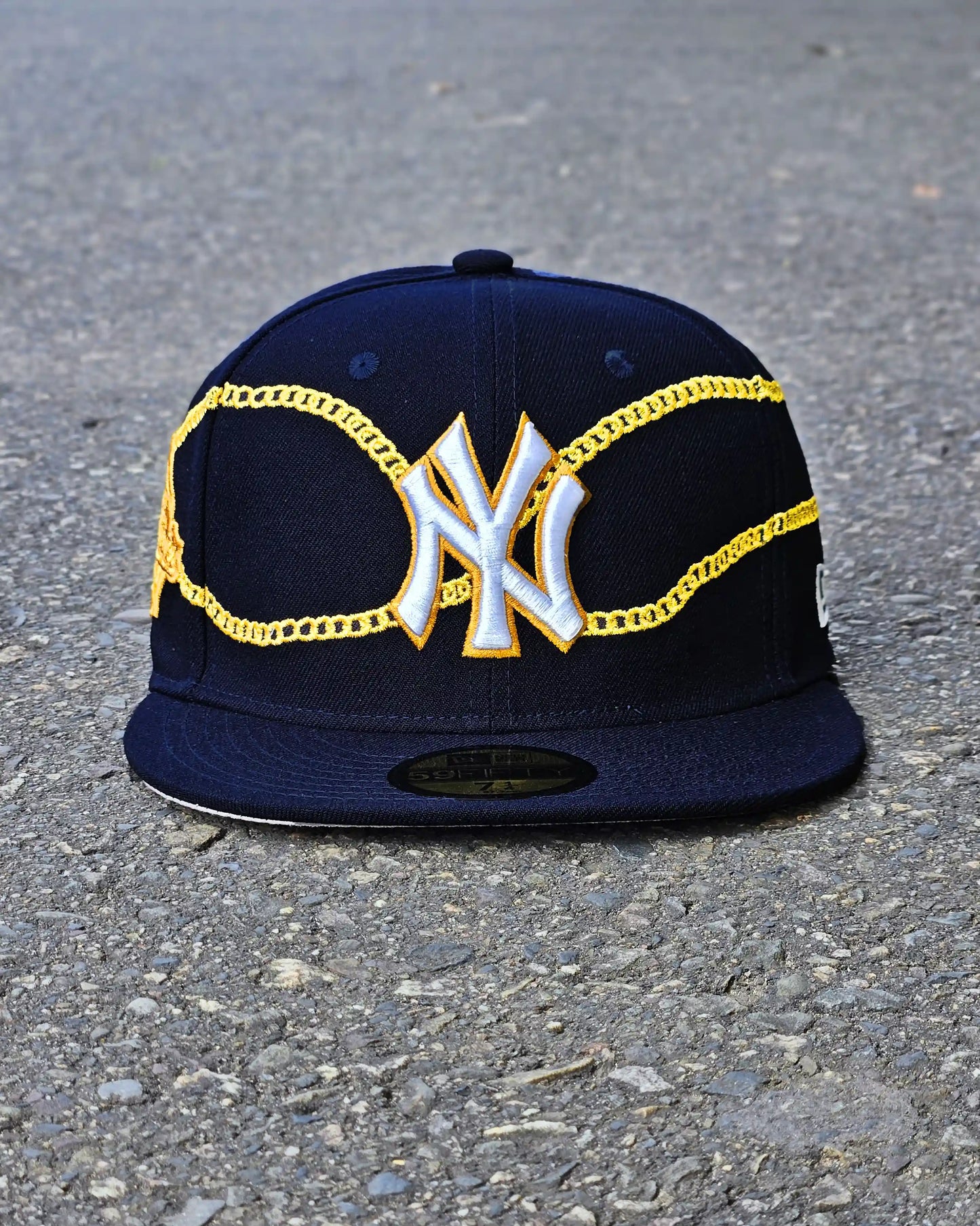 NEW YORK YANKEES NAVY CHAIN WRAP 59FIFTY DORADO