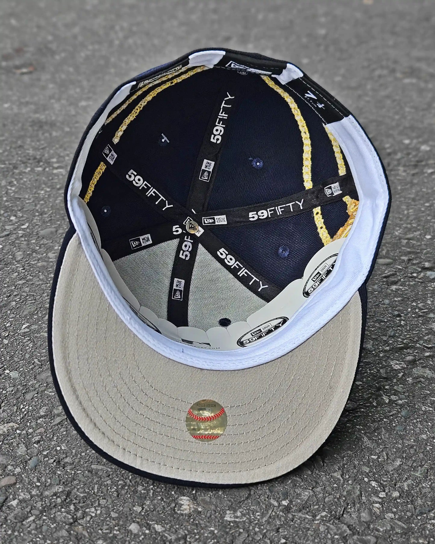 NEW YORK YANKEES NAVY CHAIN WRAP 59FIFTY DORADO