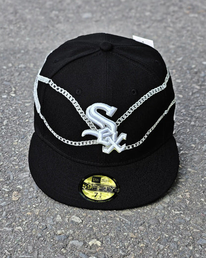 CHICAGO WHITE SOX NEGRO CHAIN WRAP 59FIFTY PLATEADO
