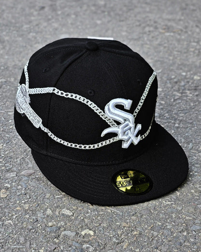 CHICAGO WHITE SOX NEGRO CHAIN WRAP 59FIFTY PLATEADO