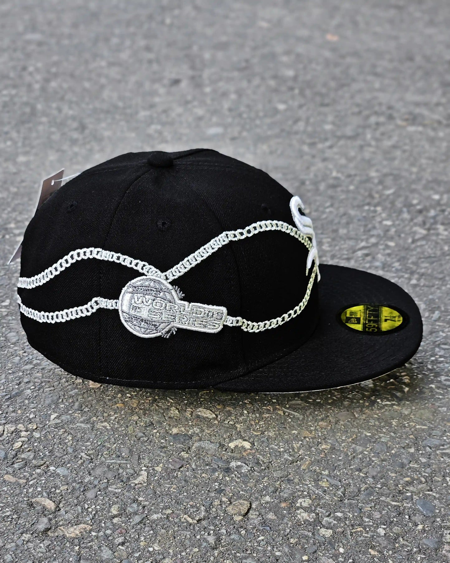 CHICAGO WHITE SOX NEGRO CHAIN WRAP 59FIFTY PLATEADO