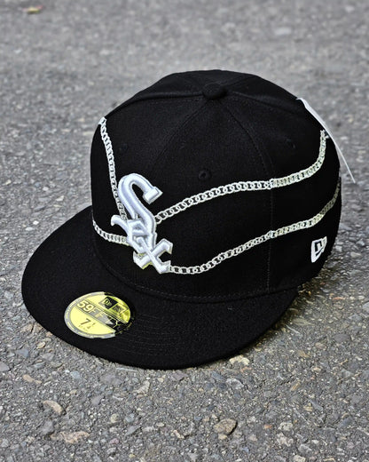 CHICAGO WHITE SOX NEGRO CHAIN WRAP 59FIFTY PLATEADO
