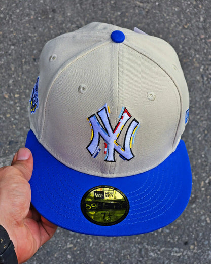 NEW YORK YANKEES BEIGE COLOR BRUSH VISOR AZUL