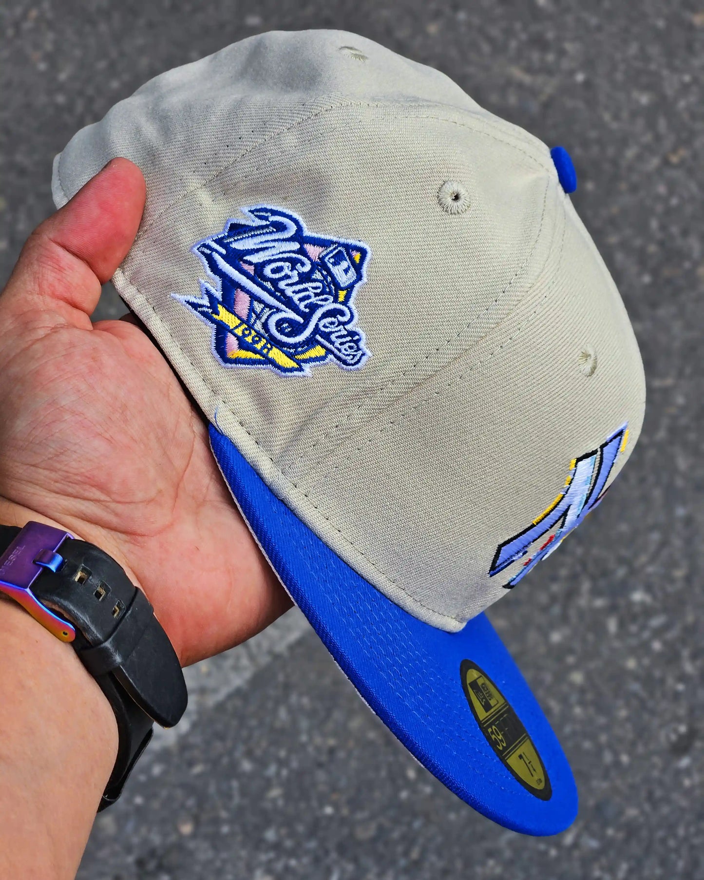 NEW YORK YANKEES BEIGE COLOR BRUSH VISOR AZUL