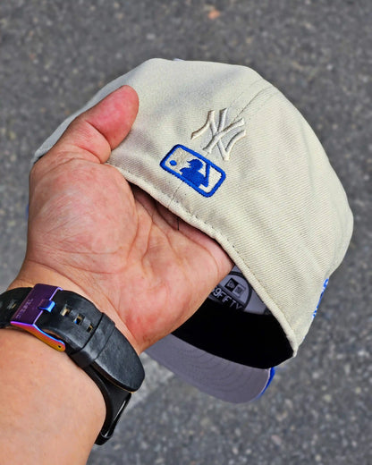 NEW YORK YANKEES BEIGE COLOR BRUSH VISOR AZUL