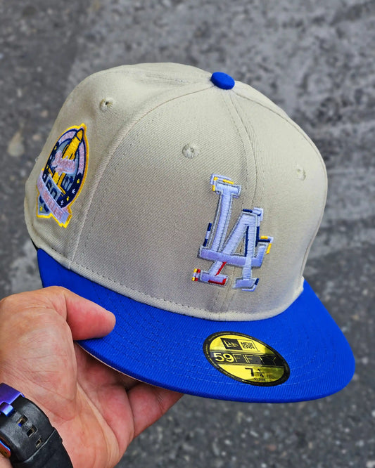LOS ANGELES DODGERS BEIGE COLOR BRUSH VISOR AZUL