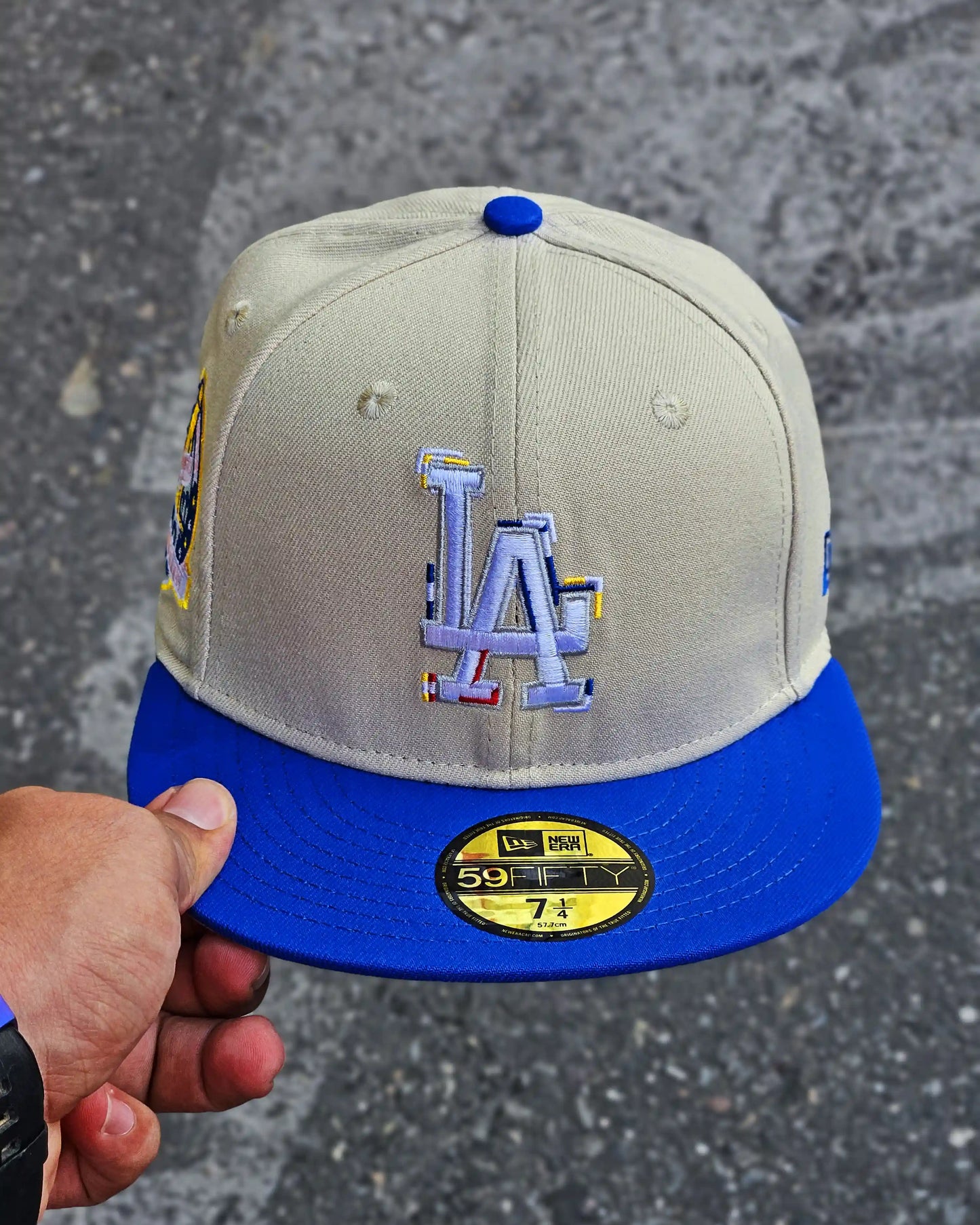 LOS ANGELES DODGERS BEIGE COLOR BRUSH VISOR AZUL
