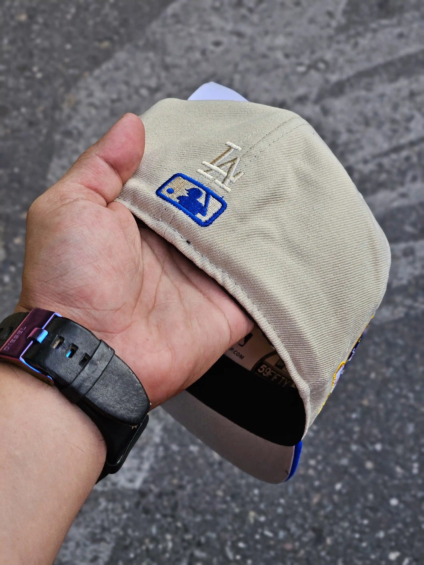 LOS ANGELES DODGERS BEIGE COLOR BRUSH VISOR AZUL