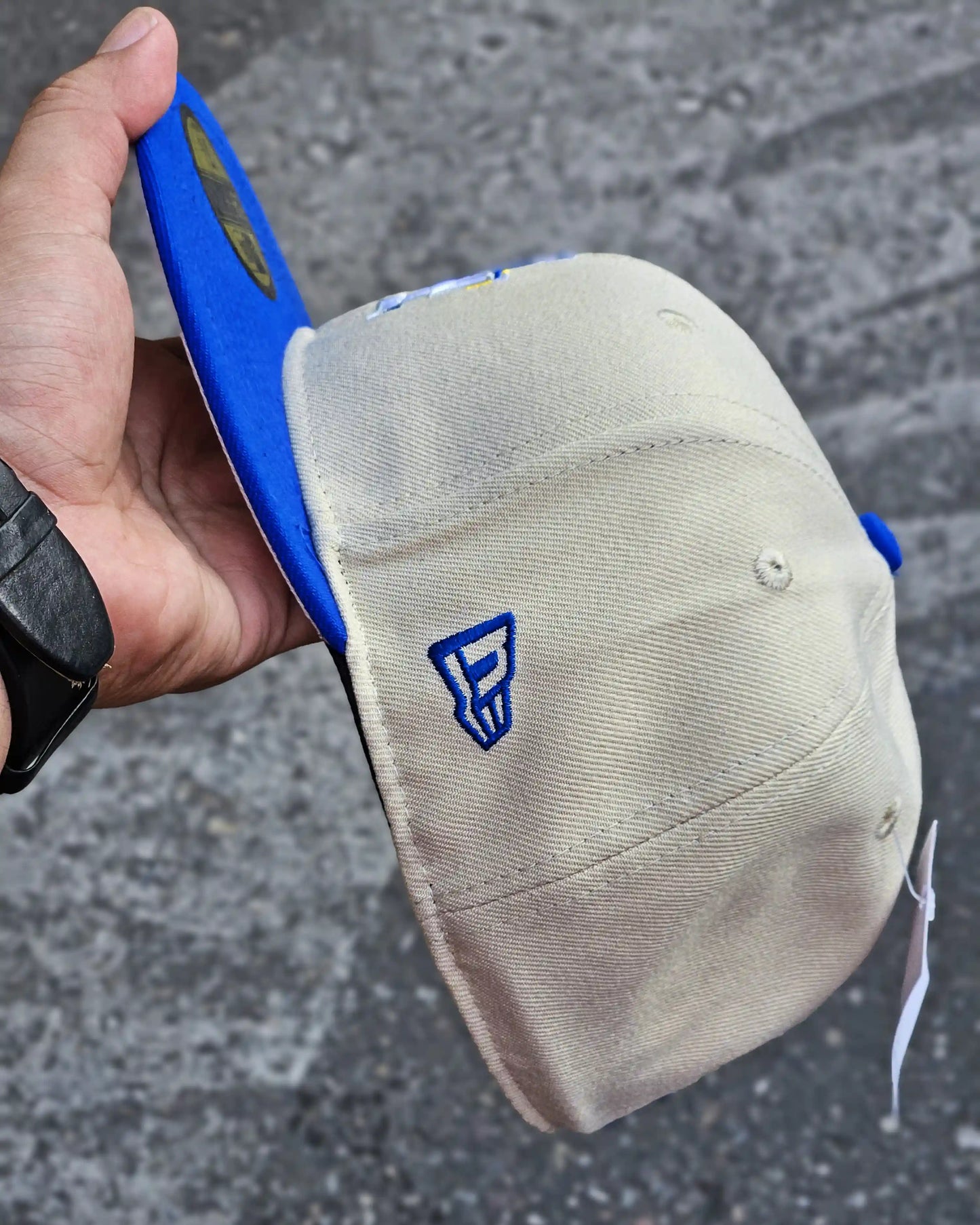 LOS ANGELES DODGERS BEIGE COLOR BRUSH VISOR AZUL