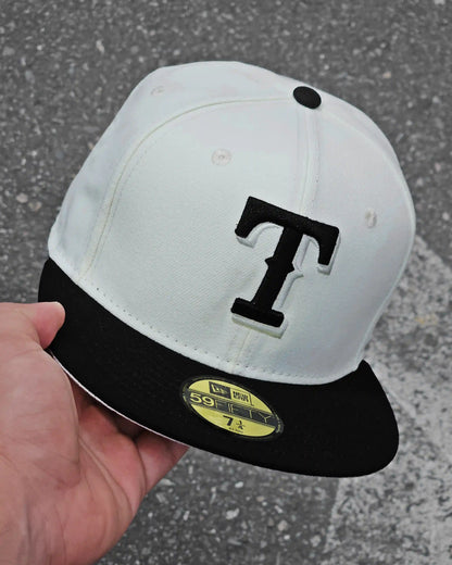 TEXAS RANGERS BEIGE VISOR NEGRO