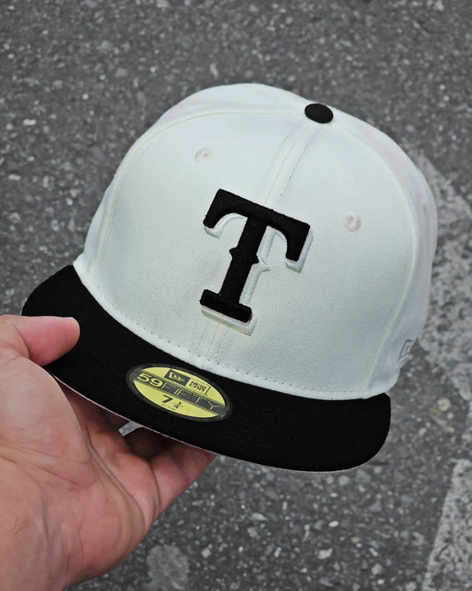 TEXAS RANGERS BEIGE VISOR NEGRO