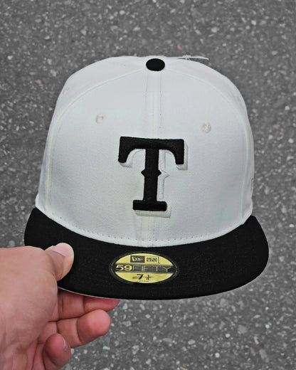 TEXAS RANGERS BEIGE VISOR NEGRO