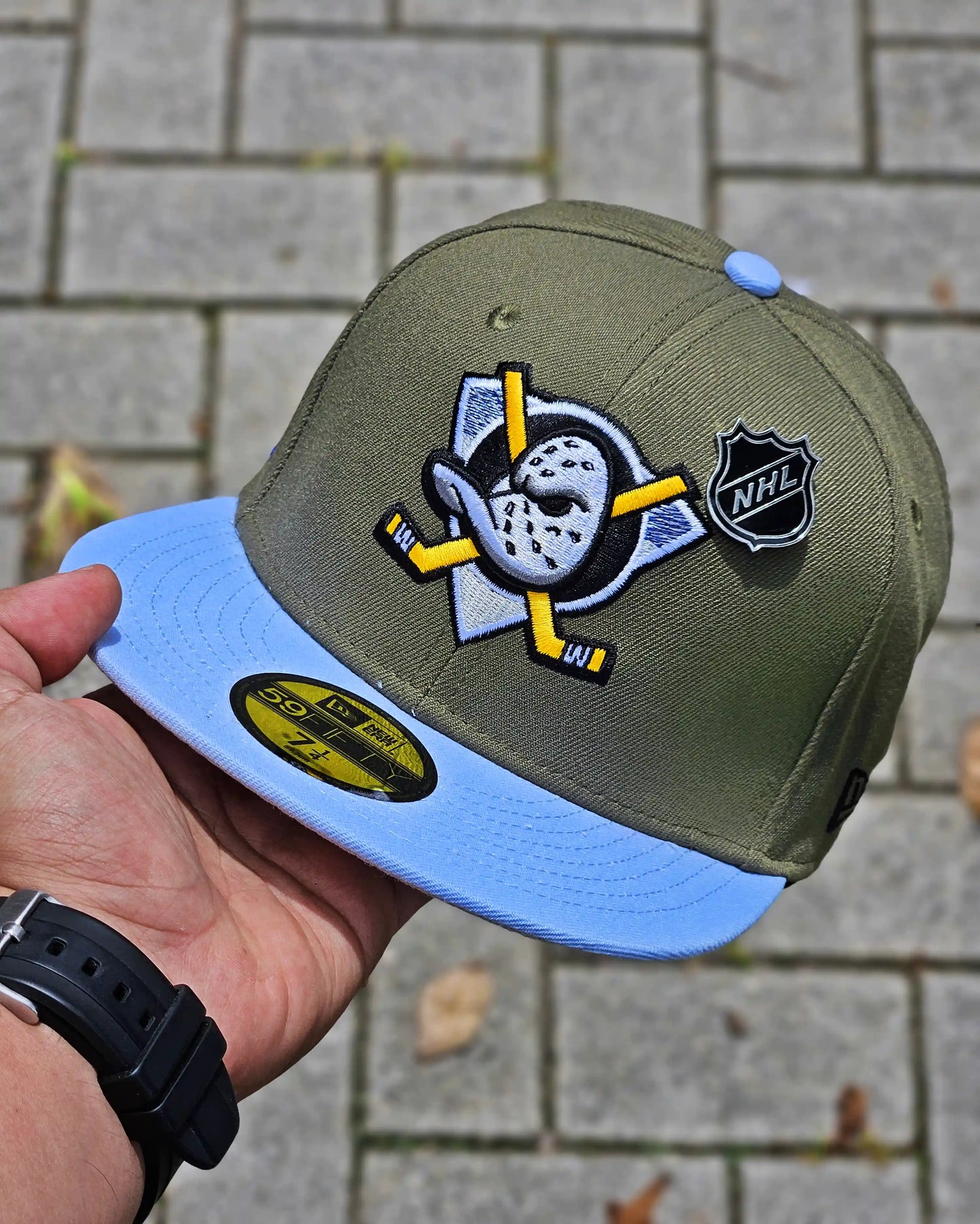 ANAHEIM DUCKS VERDE STANLEY CUP 2003 VISOR CELESTE