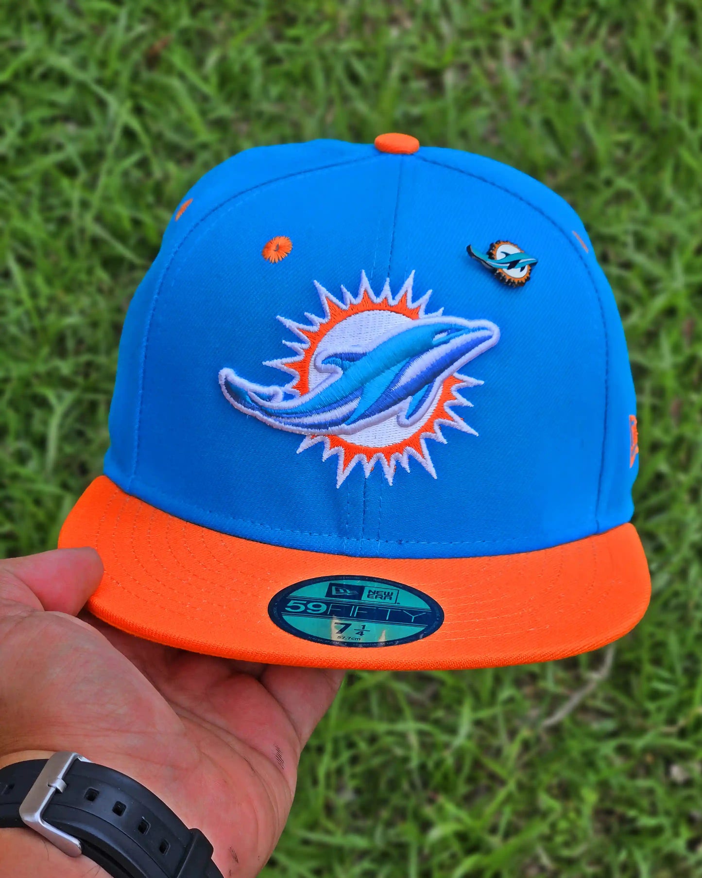 MIAMI DOLPHINS AGUAMARINA VISOR NARANJA