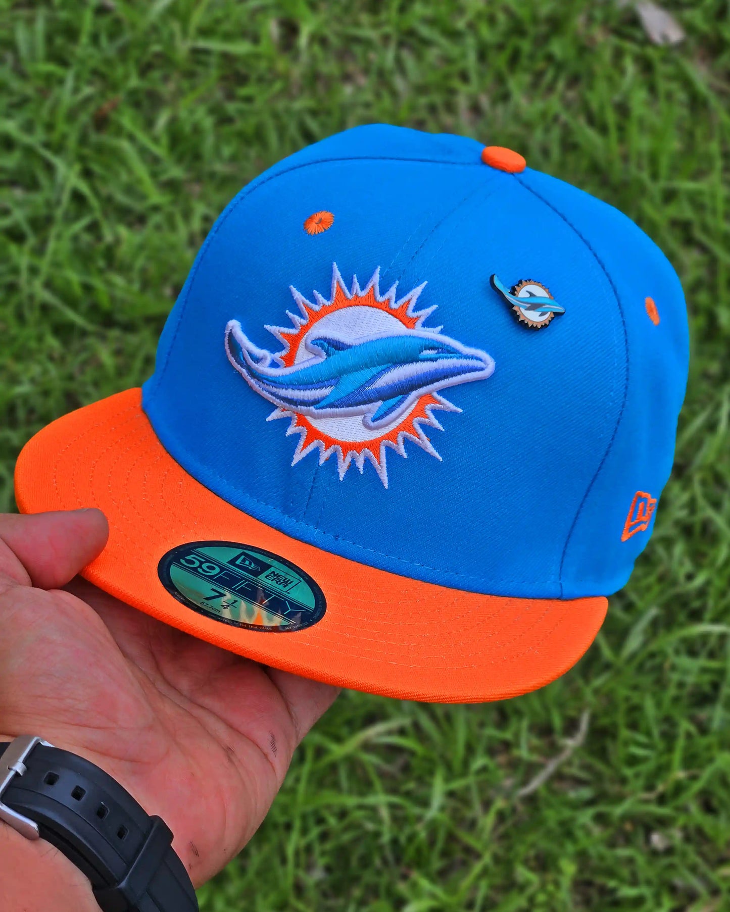 MIAMI DOLPHINS AGUAMARINA VISOR NARANJA