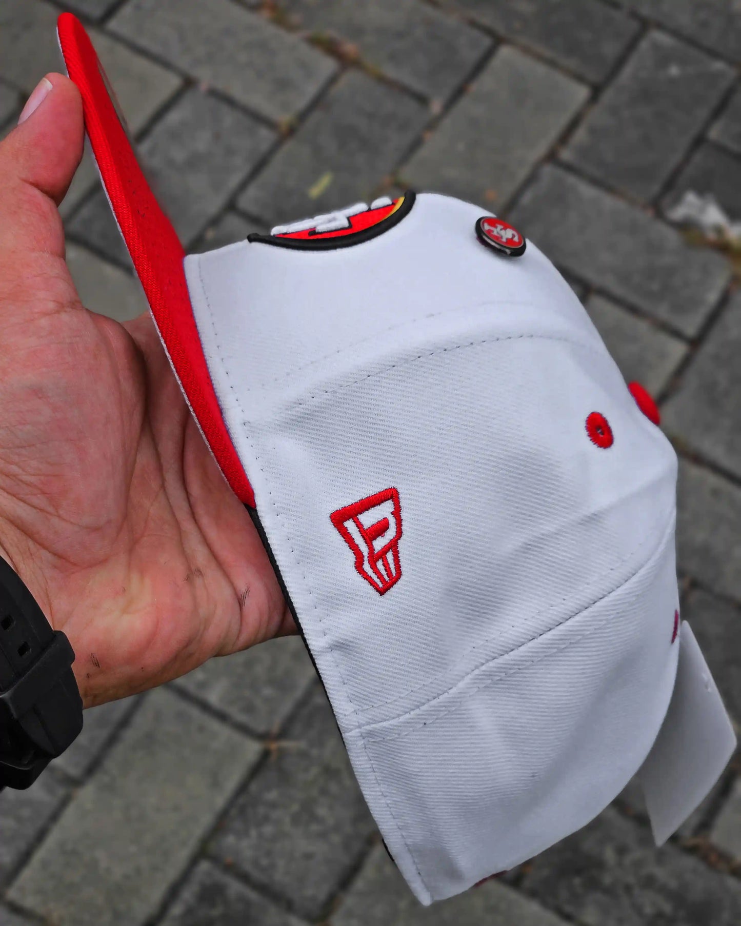 SAN FRANCISCO 49ERS BLANCO VISOR ROJO