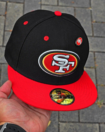 SAN FRANCISCO 49ERS NEGRO VISOR ROJO