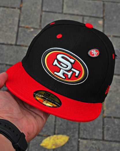 SAN FRANCISCO 49ERS NEGRO VISOR ROJO