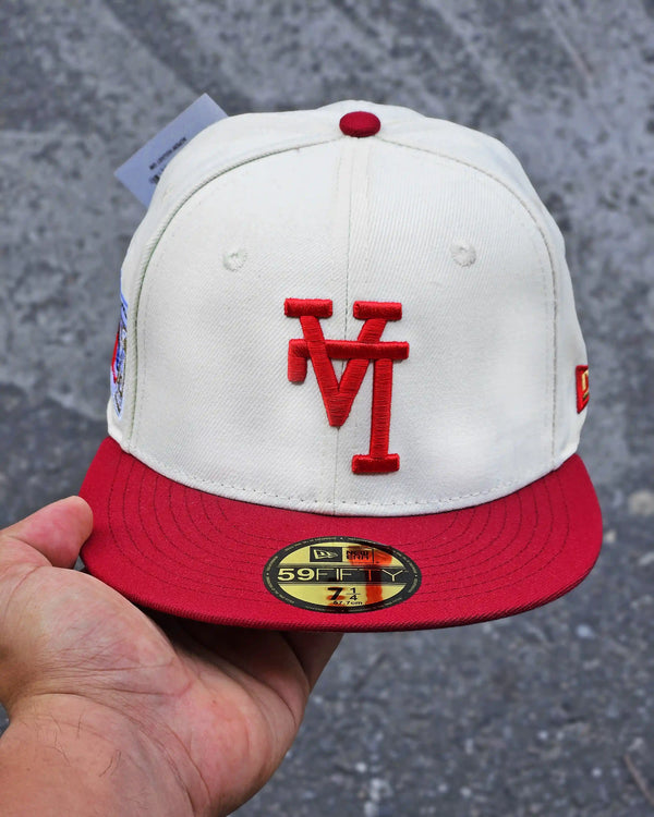 LOS ANGELES DODGERS BEIGE UPSIDE DOWN VISOR ROJO - vista alternativa