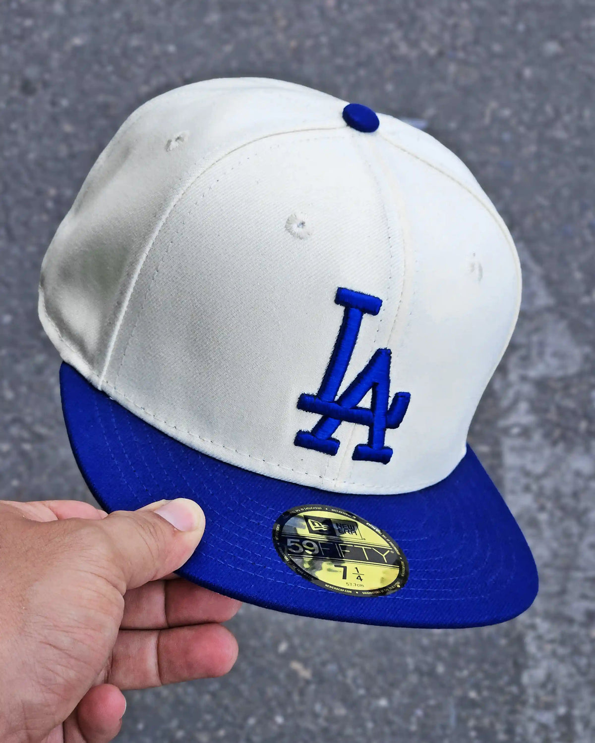 LOS ANGELES DODGERS BEIGE VISOR AZUL