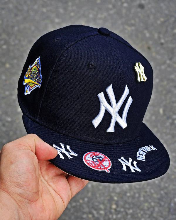 NEW YORK YANKEES NAVY WORLD SERIES 1996 LOGO VISOR