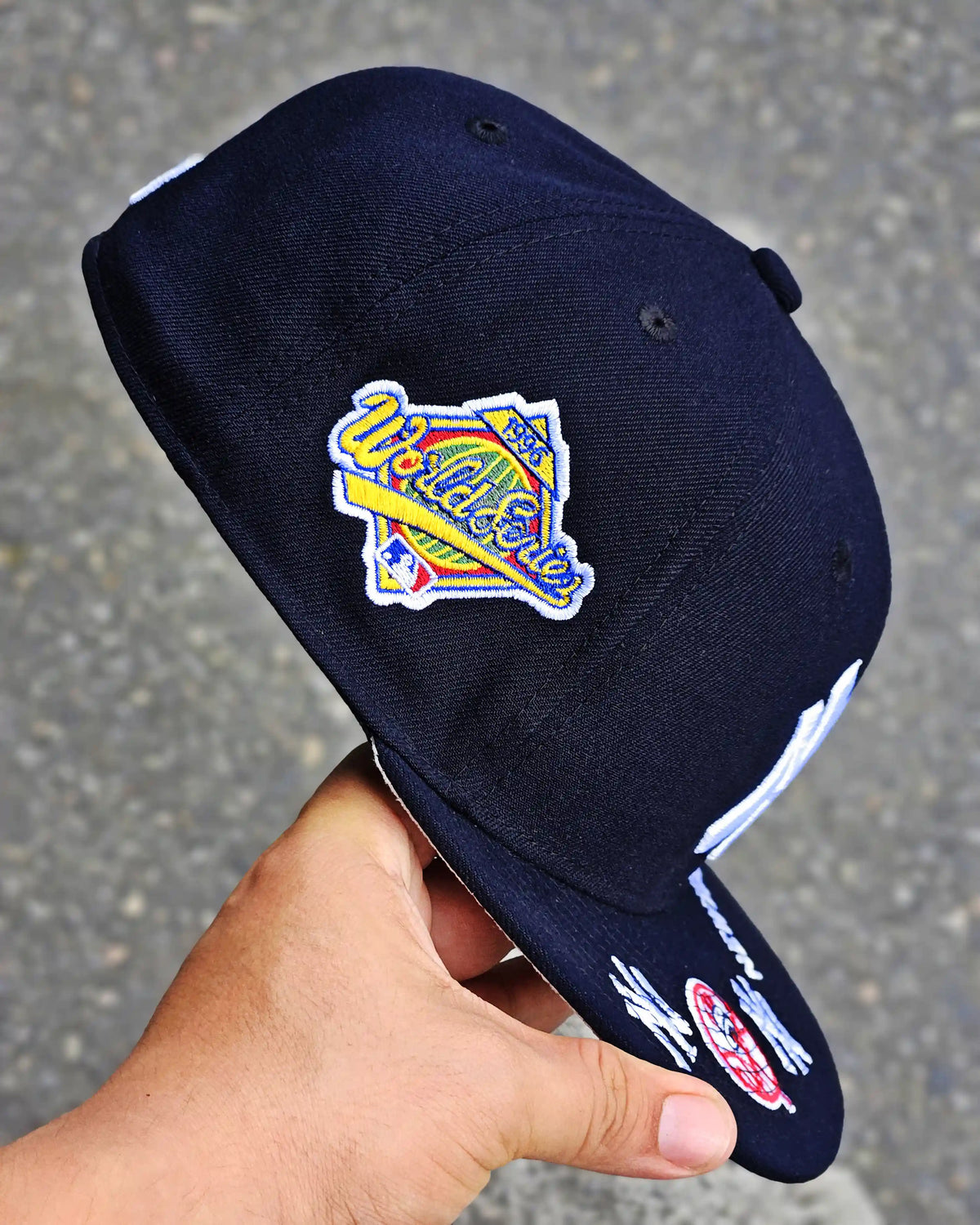 NEW YORK YANKEES NAVY WORLD SERIES 1996 LOGO VISOR