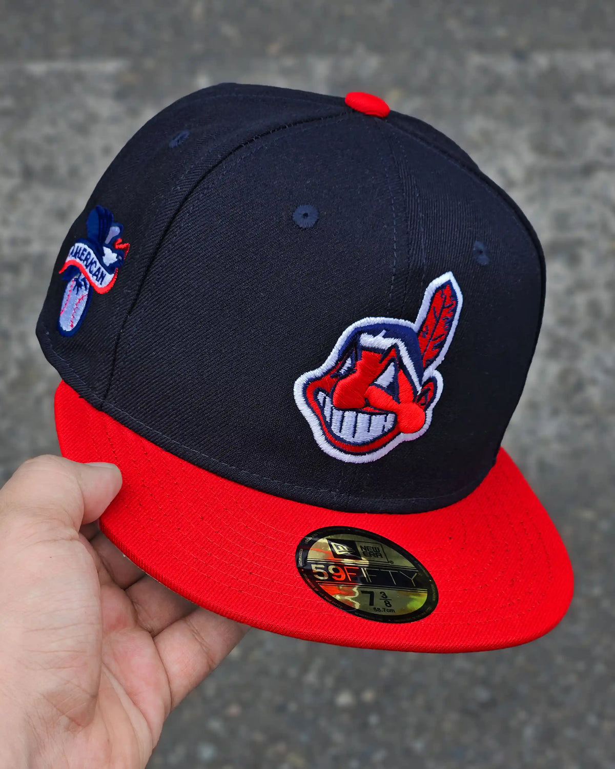 CLEVELAND INDIANS NEGRO VISOR ROJO ALL STAR GAME 1954