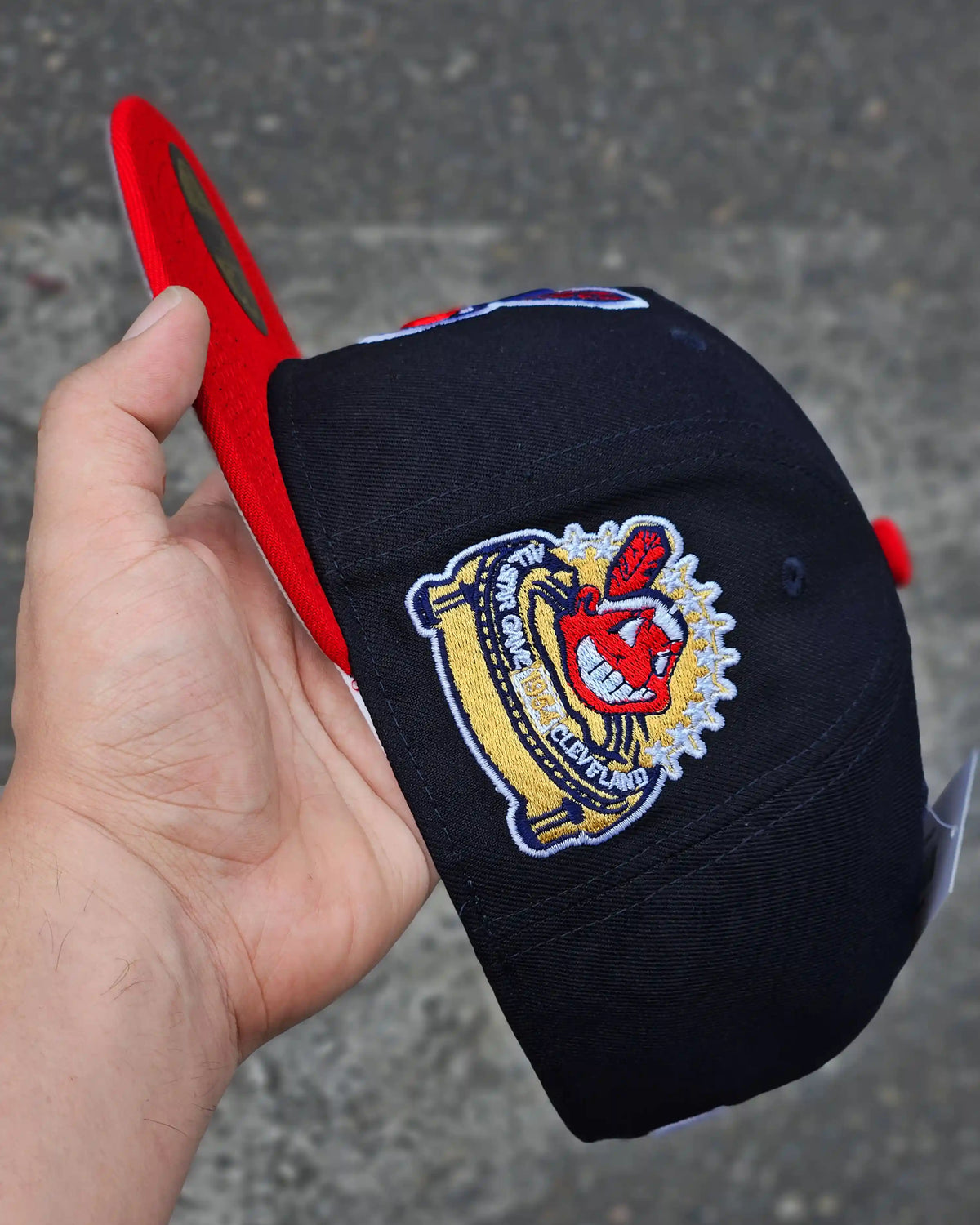 CLEVELAND INDIANS NEGRO VISOR ROJO ALL STAR GAME 1954